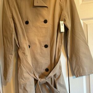 NWT Old Navy Women’s Tan Resistant Tie Belt Trench Coat Jacket ~ XL